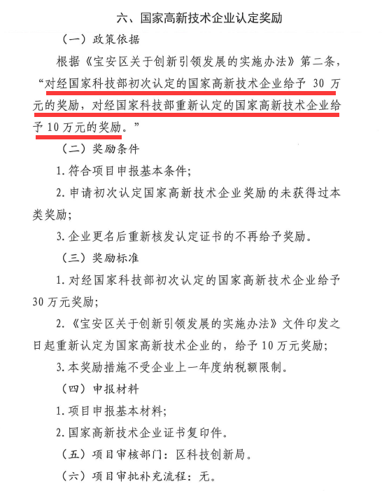 一文盡知寶安區(qū)國家高新技術企業(yè)認定補貼獎勵條件、標準、材料