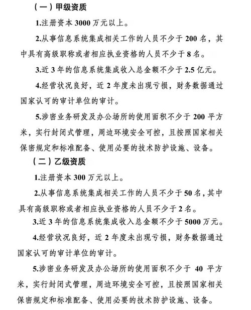 這10個(gè)條件都不滿足，你還想做涉密信息系統(tǒng)集成甲乙級(jí)？